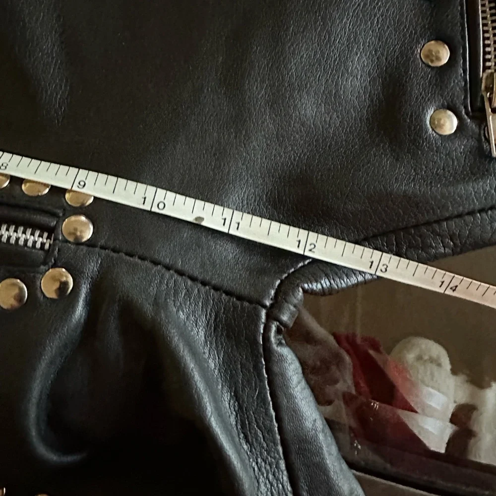 Black Studded Leather Pants - Picture 4 of 9